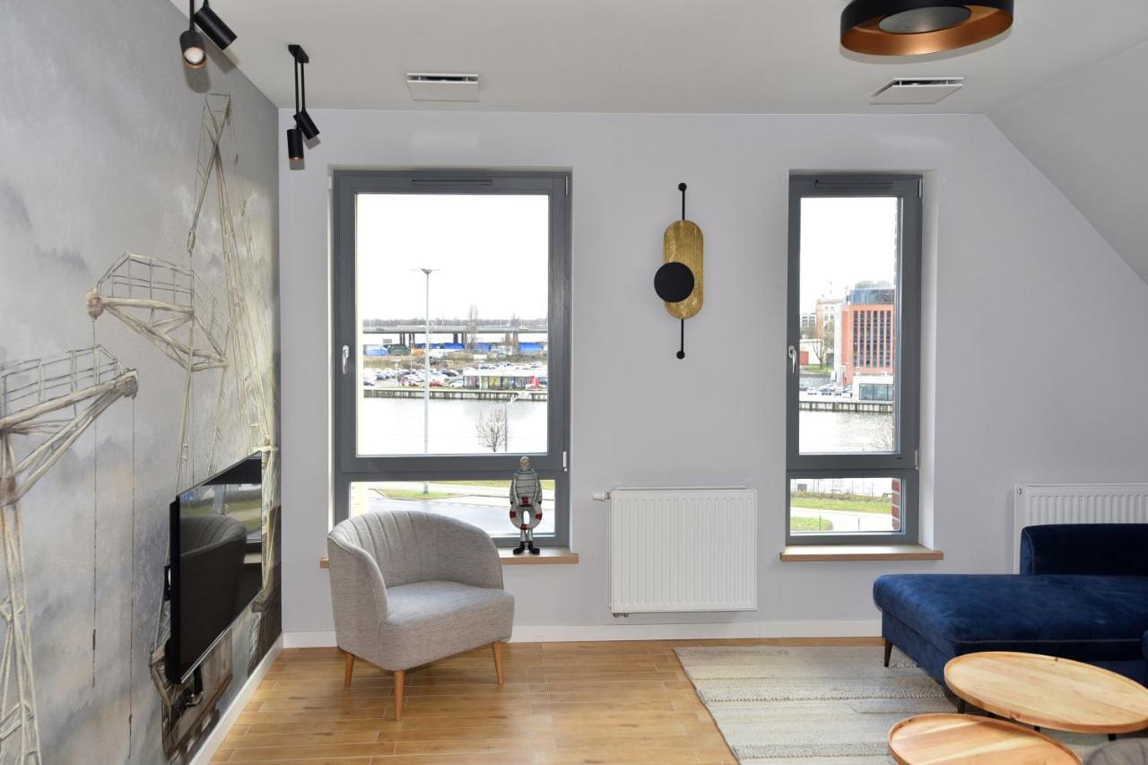 River'S Touch Apartament Grand Z Widokiem Na Odre Szczecin Bagian luar foto